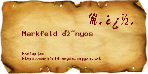Markfeld Ányos névjegykártya